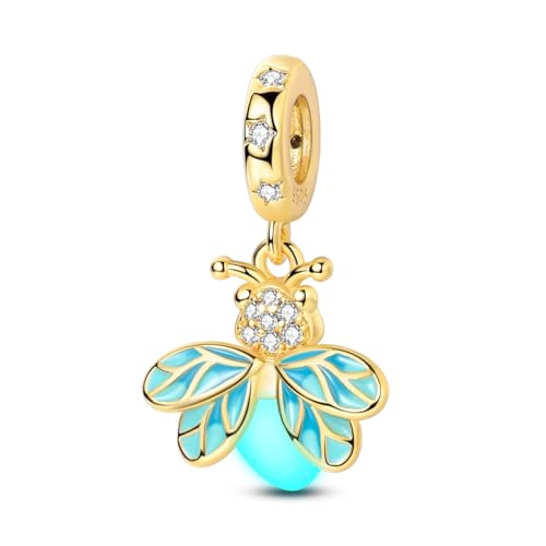 LAZA Charms for Bracelets 925 Sterling Silver Butterfly Summer Travel Ocean Lucky Charm Beads Pendant Jewelry for Women Mom - color: Golden Bees