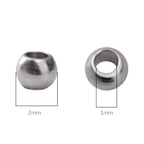 304 Stainless Steel Round Beads 2.0mm 400pcs Spacer Beads for Jewelry DIY Making and Repairing - size: 2.0mm