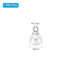 PATIKIL Pearl Charm, 100pcs Pearl Beads Faux Pearl Pendant Charm DIY for Jewelry Making Bracelets Earrings Necklace Crafts - color: Silvery White, size: 6mm