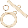 Beebeecraft 1 Box 10Pcs Toggle Clasp 18K Gold Plated Smooth Ring T-bar Closure End Clasps Connector Sets with 20Pcs Open Jump Rings for DIY Jewellery Making Necklace Bracelet - color: #6 10 sets