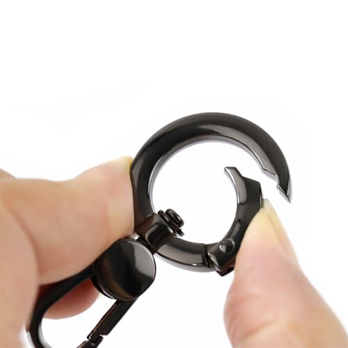 2pcsDouble Opening Snap Hooks,Push Gate Snap Hook Metal Swivel Lobster Claw Clasp Purse,Backpack,Bag Strap,Keyring,Phone case (Gun Black) - color: Gun Black