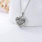 SOULMEET Personalized Silver Locket Necklace That Holds Pictures Photo Keep Someone Near to You, Memorial Custom Lockets Necklaces Letters Engraving for His Her - color: E-Bee-Black, style: Locket Necklace Only