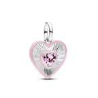 Mother Heart Charms for Bracelets Love Mom Flowers Charm Jewellery for Women - style: Heart Pink