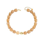 Chunky Acrylic Resin Beaded Necklace for Women Colorful Large Round Choker Adjustable Stack Acrylic Beads Necklace Resin Summer Party Jewelry - style: Apricot