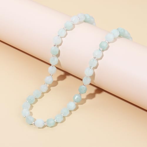 8mm Faceted Natural Jadeite Stone Loose Round Semi Gemstone Beads for Bracelet Necklace Jewelry DIY Making - color: Jadeite-1