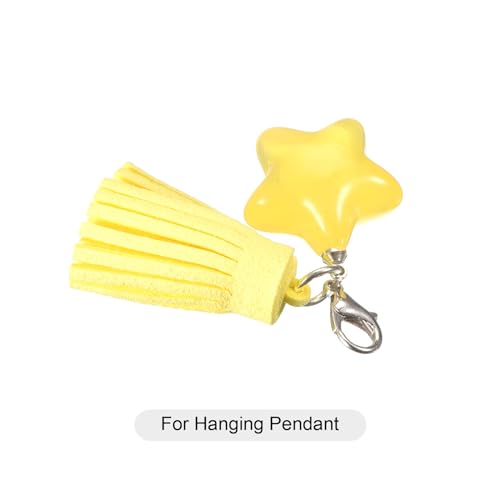 HARFINGTON Star Pendants Charm, 8Pcs 26mm Acrylic Bead Pendants with Loop for Bracelet Jewelry Making DIY Handicrafts, Yellow