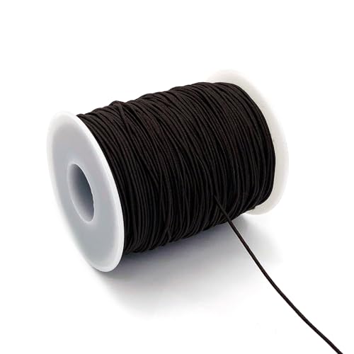 1mm Elastic Cord for Bracelets Necklaces, Cakasi 110 Yards Sturdy Stretchy Elastic Cord for Jewelry Making, Necklaces, Beading - Coffee - color: Coffee