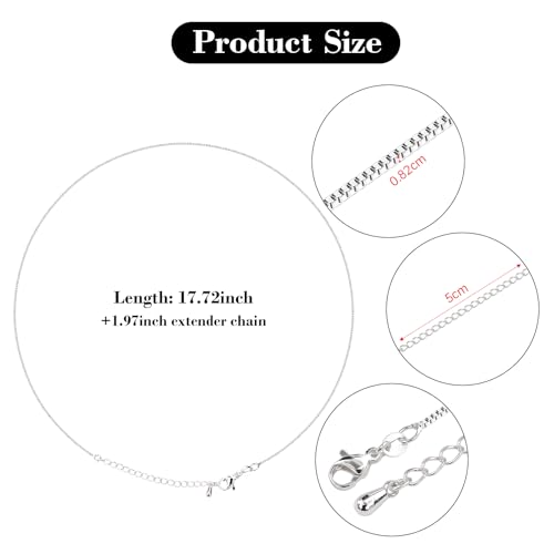 10 Pack Silver Necklace Set Delicate Square Rolo Chain Necklaces Bulk for Jewelry Making - color: Silver Box