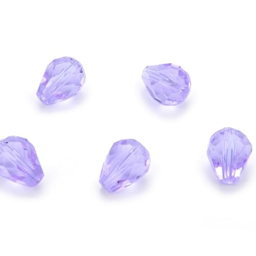 24pcs Adabele Austrian 8mm Faceted Teardrop Loose Crystal Beads Light Violet Compatible with 5500 Swarovski Crystals Preciosa SST-804 - color: Light Violet, size: 8mm x 6mm - 24pcs