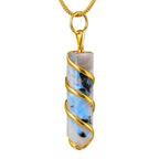 Amazing Gemstone Moonstone Necklace for Women - Premium Rainbow Moonstone Crystals Necklace for Women - Jewelry to bring Balance, Harmony, Creativity, Endurance and Inner Confidence. - color: Rainbow Moonstone - Gold