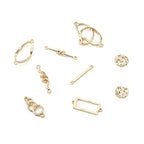 FASHEWELRY Golden Bow Connector Charms Bulk, Christmas Bowknot Link Charms, Infinity Links Geometric Hollow Bezel Pendants for Earring Bracelet Necklace Keychains Jewelry Making - color: 9 Styles Links Charms