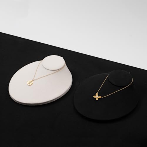 Oirlv Necklace Holder Bust Velvet Jewelry Display Necklace Display for Vendors Display Pendant Display Stand White - color: White Linen