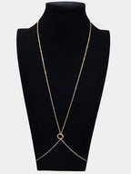14K Gold Plated Body Chains for Women, Sexy Layered Belly Waist Chain Crossover Bikini Bra Chain, Summer Beach Rhinestone Body Jewelry - style: Gold Circle