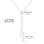 Long Necklace Sterling Silver Larait Bar Y Lariat Long Chain Drop Adjustable Necklace Gift for Her, 30" - style: Long Bar Necklace