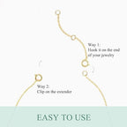 14K Gold Chain Extender for Women, Yellow Gold/White Gold/Rose Gold Adjustable Gold Necklace Anklet EXtension Chain, Available in 2/3/4 Inch - color: Yellow Gold, size: 4 Inch