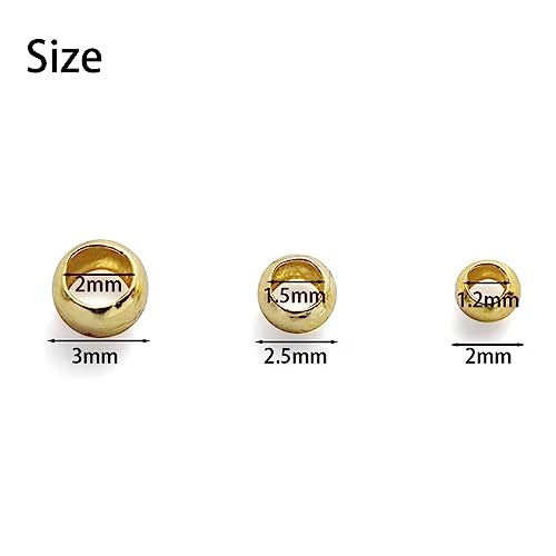 1000Pcs 3mm Round Brass Crimp Beads for DIY Jewelry Making, Gun Black - color: Gun Black, size: 3MM