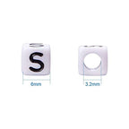 FASHEWELRY 300Pcs Cube White Acrylic Letter Beads 6x6mm Alphabet A-Z Spacer Beads for DIY Bracelet Necklace Jewelry Making - color: Mixed Letters, size: 6x6x6mm