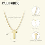 Carffordo Gold Plated Necklaces for Women - Dainty Layered 14K Gold Plated Stack Paperclip Rope Cuban Toggle Link Chain Choker Necklace Set Chunky Trendy Jewelry Gift - style: Cross