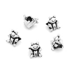 40pcs Cute Frog Symbol of Abundance Bead Large Hole Animal Beads (4.5mm Hole) Antique Silver Metal Spacer for DIY Craft Jewelry Making MEC-A15 - size: Cute Frog