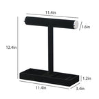 Coward Jewelry Organizer Stand, Velvet Necklace Bracelet Watch Ring Display Holder with Tray, Multi-use Jewelry Display Stand for Women Girls Dresser Nightstand (Black) - color: Black Silver End