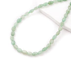 6×8mm Natural Green Aventurine Gemstone Loose Beads Flat Oval Healing Crystal Loose Stone Beads for Jewelry Necklace Bracelet Earring Craft - color: Green Aventurine