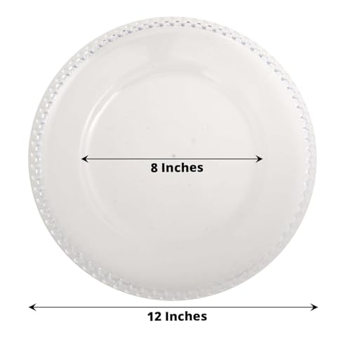 13" Charger Plates - Set of 24 - Clear Round Acrylic Disposable Chargers with Beaded Rim, Ideal for Dinner Party Wedding Bulk Events - color: Clear, size: 13" Charger Plate, 24 Pack