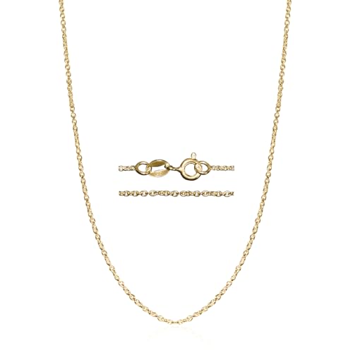 925 Sterling Silver Chain for Women - 1.1mm Thin Dainty Cable Necklace, Artfully Crafted in Thailand, Hypoallergenic & Anti-Tarnish Solid Silver for Pendants, Multiple Lengths - color: 18K Gold Plated Over 925 Sterling Silver, size: 18 Inches
