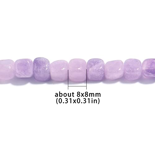 8MM Natural Amethyst Gemstone Loose Square Cube Beads Stone Healing Power for Jewelry Making DIY Bracelet Necklace - color: Amethyst