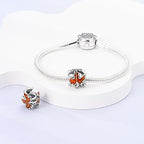 MULA 925 Sterling Silver Charms for Bracelets and Necklaces Lipstick and Bag Dangle Pendants Tower Camera Beads Jewelry Charms for Women - color: Maple Leaf