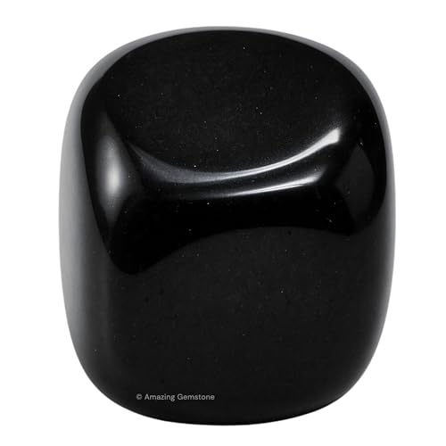 Amazing Gemstone Black Obsidian Crystal Tumbled Stones Polished Rocks - Natural Gem Stones for Healing - DIY Crystals for Protection (1 Piece) - color: Black Obsidian