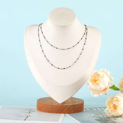 UMAOKANG 16.4 Feet Jewelry Making Chains Stainless Steel Chain Bulk DIY Necklace Supplies Black Enamel Lip Chain with Jewelry Findings - color: Steel-Black