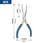 VISEMAN 6" Mini Needle Nose Pliers with Comfort Grip Handles, Long Nose Pliers for Handmade Craft, Straight - style: Straight