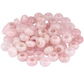 SUNYIK Rose Quartz Large Hole (6mm) Rondelle Loose Charms European Bead fits Bracelet,Jewelry Makings Pack of 20 - color: Pink-Rose Quartz, size: 14x8mm