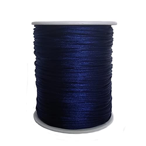 1.5mm Nylon Satin Cord Thread Beading String for Macrame Bracelets Chinese Knotting,Necklaces,Jewelry Making 109 Yards (Navy Blue) - color: Navy Blue, size: 1.5mm