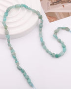 Natural Stone Beads 6-8mm Amazonite Oval Irregular Freeform Tumbled Loose Gemstone Beads for Jewelry Making 15 Inch Strand 50-55 Pcs - color: Amazonite-1 strand15”-approx. 55 beads