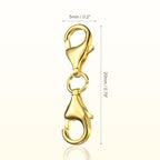 uxcell Bracelet Extender, 925 Sterling Silver Double Lobster Claw Clasps Necklace Extenders, Connector Extension Clasp for DIY Making Jewelry Chain (20mm/0.79", Gold) - color: Gold