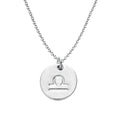 925 Sterling Silver Zodiac Necklace Disc Charm Necklace Gift for Your Wife Girlfriend or Family Member - style: Libra