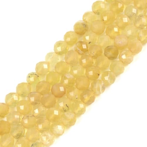 6mm Yellow Opal Faceted Gemstone Round Loose Beads Strand 15.5-16" DIY Jewelry Making - color: Yellow Opal