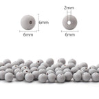 BONNY BOXX 1000PCs 6MM Matte Grey Acrylic Round Beads, Frosted Plastic Resin Bubblegum Balls Chunky Gumball Beads for Necklace and Bracelet Making, Crafting Supplies - color: Matte Grey, size: 6MM