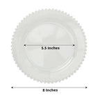 8" Salad Plates - Set of 30 - Plastic Clear Round Disposable Dessert Appetizer Plate Beaded Rim, Ideal for Dinner Party Wedding Bulk Events - color: Clear, size: 8" Salad Plate, 30 Pack