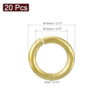 uxcell 20Pcs Open Jump Rings, 18mm/0.71" OD Brass Jump Ring Connectors 3mm Thick O Rings for Necklaces Bracelet Jewelry Making Keychain DIY Craft, Gold Tone - size: 18mmx3mm