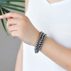 Handmade 8mm Beaded Bracelets For Men Protection Bracelet For Women Chakra Feng Shui Stretchy Handmade Lucky Money Stretchy Crystal Bracelets Best Gifts - color: Hematite 1PCS