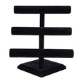 SSWBasics Jewelry Organizer Display Stand (3 Tier) - Necklace Bracelet and Watch Holder Display Stand, Black Velvet T-Bar Table Top Jewelry Tower