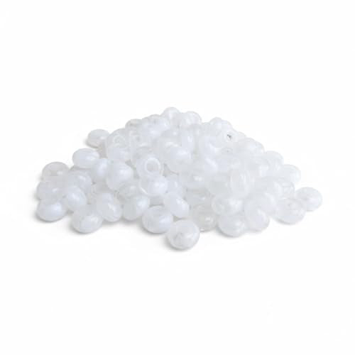 Large Hole Beads for Jewelry Making-100pcs 14mm European Rondelle Spacer Beads,Big Hole Craft for Bracelets(Clear) - color: Clear