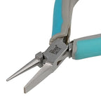 The Beadsmith Simply Modern Round & Flat Nose Pliers, 5.75 inches (145mm) with polished steel head, comfortable contoured grip handles and double-leaf springs, tool for jewelry making - size: Half Round/Half Flat Nose