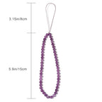 Semi-Precious Gem Stones Beaded Phone Charm Cell Phone Lanyard Wrist Strap Handmade Natural Gemstone Phone Chain string - color: Amethyst