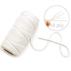 Anvin 984 Feet Cotton Twine Natural Jute Twine Packing Twines Bakers Twine Beige Twine Wrapping Butchers Baking Arts and Crafts Gardening(Pack of 3, 10 Ply 2mm Thick) - color: Beige