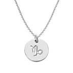 925 Sterling Silver Zodiac Necklace Disc Charm Necklace Gift for Your Wife Girlfriend or Family Member - style: Capricorn