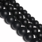 45pcs Black Matte Onyx Agates Beads，8mm Healing Power Natural Stone Round Loose Beads for Jewelry Making Earring Necklace DIY Crafts - color: Black Matte Onyx Agates, size: 8mm 45beads