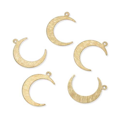 20pcs Adabele Brushed Raw Brass Moon Component Earring Findings 22mm (0.87 inch) Pendant No Plated/Coated for Jewelry Craft Making CF-C1 - size: Moon (22mm)